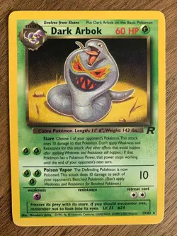 Dark Arbok 19/82 Team Rocket Non Holo Rare Pokemon Card WOTC 2000 LP - Image 1