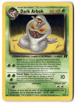 Pokemon Card - Dark Arbok 19/82 Unlimited Non Holo Rare - Team Rocket - NM - Image 1
