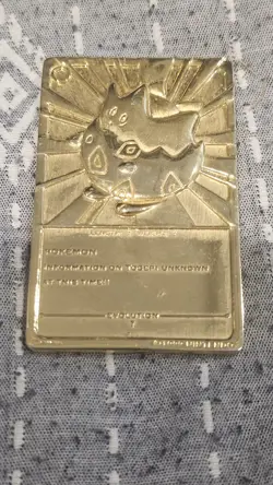 1999 Pokemon Togepi Burger King 23K Gold-Plated Card Rare Special Promo - Image 4