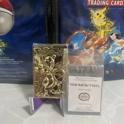 1999 Burger King Pokemon 23K Gold Plated Mewtwo Trading Card Limited Edition - Image 1