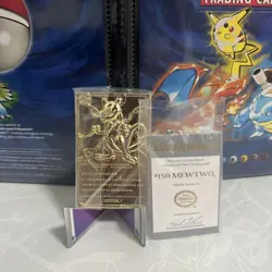 1999 Burger King Pokemon 23K Gold Plated Mewtwo Trading Card Limited Edition - Image 2