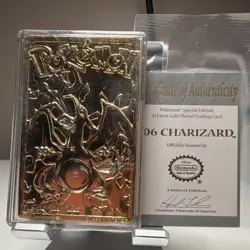 Nintendo Burger King Charizard 1999 23 Karat Gold-Plated Metal Card Limited - Image 1