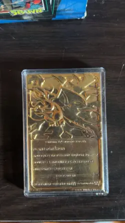 1999 Burger King Pokemon Charizard 23K Gold Plated Metal Card w/ Acrylic Case - Image 2