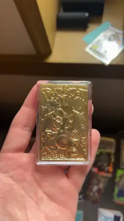 1999 Burger King Pokemon Charizard 23K Gold Plated Metal Card w/ Acrylic Case - Image 3