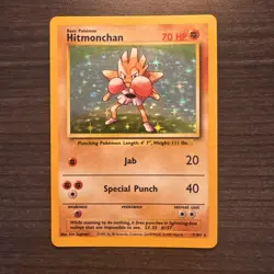 Pokemon TCG Hitmonchan Base Set 7/102 Holo 1999-2000 Wizards Base Set Copyright - Image 1