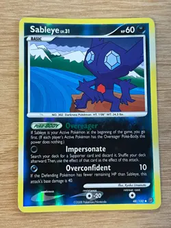 Sableye Reverse Holo 48/100 - Stormfront Pokemon TCG English MP - Image 1