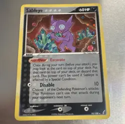 Pokemon TCG Crystal Guardians Sableye 10/100 Holo Rare 60HP Eng 2006 - Image 1