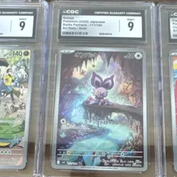 Pokemon TCG CGC 9 Japanese Art Rare Holo 3 Card Lot Probopass Noibat Flamigo - Image 3