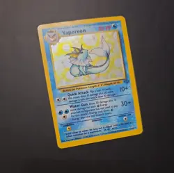 1999 Pokemon TCG Vaporeon 12/64 Jungle Holo Rare English Unlimited LP - Image 1
