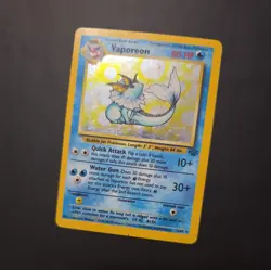1999 Pokemon TCG Vaporeon 12/64 Jungle Holo Rare English Unlimited LP - Image 2