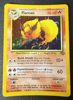 Pokemon TCG Flareon Jungle Holo Rare Card 3/64 NM - Image 1