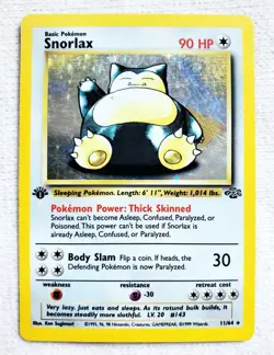 1999 Pokemon TCG 1ST EDITION SNORLAX #11 11/64 JUNGLE Holo Rare WOTC VTG - Image 1