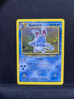Pokemon TCG Azumarill Neo Genesis Holo Card 2/111 Unlimited Rare - Image 1