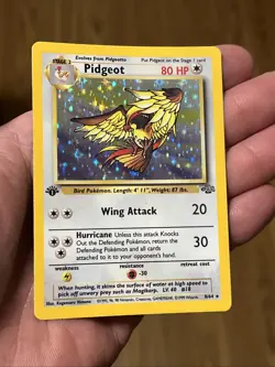 Pokemon TCG Pidgeot Jungle Holo Card 8/64 1st Edition Rare - Image 1