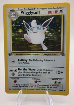 Pokemon TCG Wigglytuff 16/64 Holo Rare - Jungle 1999 English 1st Edition - Image 1