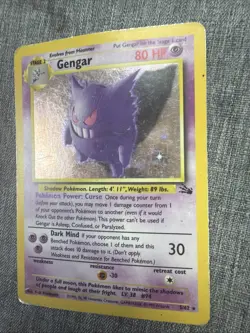 Pokemon Gengar TCG Fossil Holo Card 5/62 Unlimited Holo Rare - Image 2