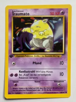 1st Edition Traumato Drowzee 49/102 German Base Set WOTC Pokemon Card NM - Image 1