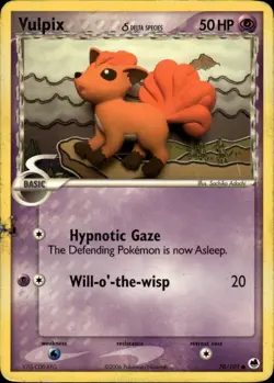 Vulpix Delta Species Common EX Dragon Frontiers 70/101 Psychic Pokemon Card - Image 1
