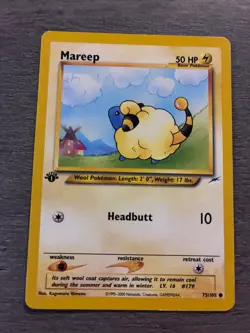 Mareep 75/105 Common Neo Destiny Pokemon 1st Edition NM - Image 2