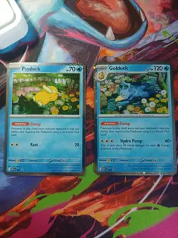 Pokemon TCG Mega Evolutions Psyduck 007 Promo + Golduck 008 Promo Near Mint - Image 1