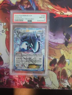 2013 Pokemon TCG Lugia EX #102/113 Legendary Treasures PSA 8 - Image 1