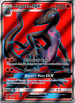 Pokemon SM - Burning Shadows 132/147 Salazzle GX (Full Art) Ultra Rare NM - Image 1
