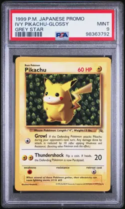 1999 POKEMON JAPANESE COROCORO COMICS PROMO GREY STAR IVY PIKACHU-GLOSSY PSA 9 - Image 1