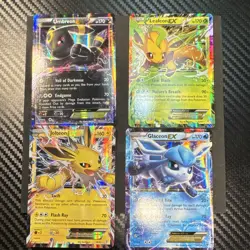 Pokemon TCG XY EX Holo 4-Card Lot Umbreon Leafeon Jolteon Glaceon 55/124 - Image 1
