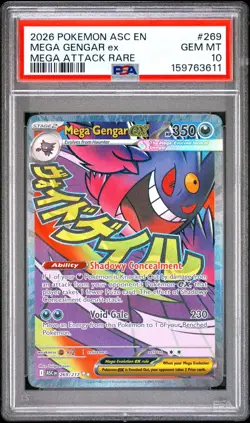 3611 Mega Gengar ex 2026 Pokemon Ascended Heroes #269/217 Attack Rare PSA 10 - Image 1
