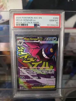 2026 Pokemon Ascended Heroes Mega Gengar ex Attack Rare #269/217 PSA 10 GEM MINT - Image 1