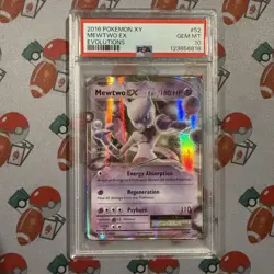 2016 Pokemon XY Evolutions Mewtwo EX 52/108 PSA 10 Gem Mint - Image 1