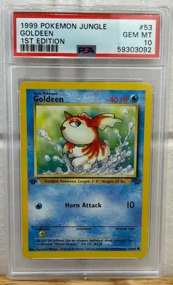 1999 POKEMON JUNGLE 1ST EDITION #53 GOLDEEN PSA 10 GEM MINT - Image 1