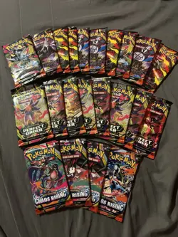Pokemon TCG Sealed Booster Pack Lot Pitch Black Chaos Rising Perfect Order - Image 1