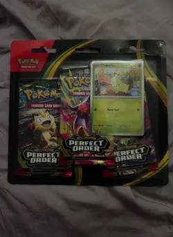 Pokemon TCG Perfect Order 3 Pack Triple Blister Chikorita Promo - New & Sealed - Image 1