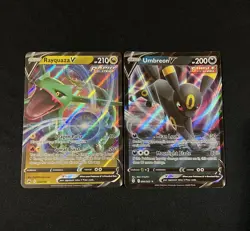 Pokemon TCG Holo 2-Card Lot Rayquaza V & Umbreon V 100/159 094/203 - Image 1