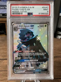 PSA 9 Decidueye GX SV47/SV94 Hidden Fates Holo Graded Pokemon Card - Image 3