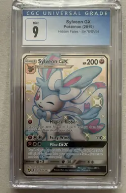 Pokemon Sylveon GX TCG Full Art SV76/SV94 Hidden Fates Shiny CGC 9 - Image 1