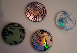 Pokemon Metallic Holo Flip Coin Assorted Sizes Collection Lot of 10 - Image 2