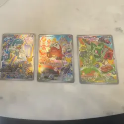First Partner Pokemon TCG Pokemon Full Art Holo Lot 3: Sprigatito Fuecoco Quaxly - Image 1
