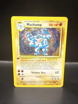 Pokemon TCG Machamp Base Set 8/102 Holo 1st Edition Holo Rare - Image 1