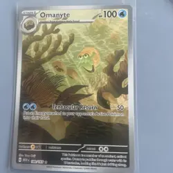 Pokemon TCG Omanyte Illustration Rare Card 180/165 Scarlet & Violet 151 (NM) - Image 1
