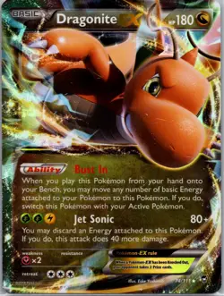Dragonite EX 74/111 - Pokemon TCG XY - Furious Fists - Holo - Ultra Rare - MP - Image 1