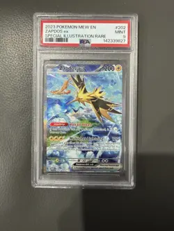 Pokemon TCG Zapdos ex Special Illustration Rare Holo 151 202/165 EN PSA 9 - Image 1