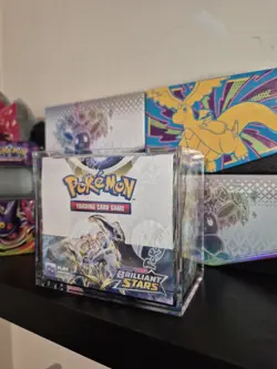 Pokemon TCG Brilliant Stars Booster Box 36 Packs Factory Sealed in Acrylic Case - Image 1