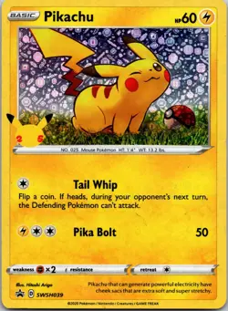 Pikachu - (General Mills) Holo Promo Starter Pokemon SWSH039 LP - Image 1