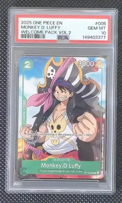 2025 One Piece Monkey D Luffy Welcome Pack Vol 2 005 Psa 10 English Promo - Image 1