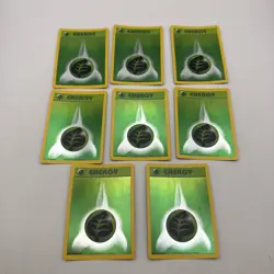 LOT OF 8 Pokemon Grass Energy WotC 2002 Energize League Promo Reverse Holo NM/LP - Image 1