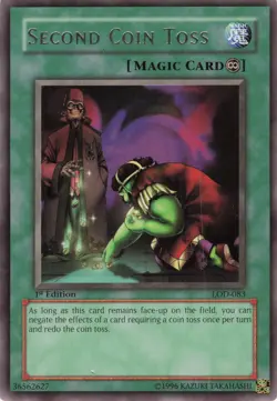 Yugioh Second Coin Toss LOD-083 Rare 1st Edition NM - Image 1