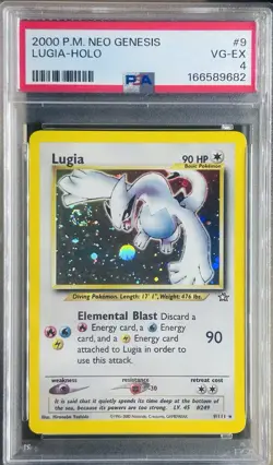 2000 Pokemon Lugia 9/111 Neo Genesis Holo PSA 4 WITH SWIRL 💫🍭🌀 - Image 1