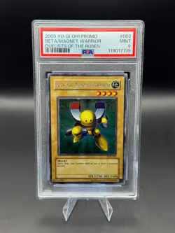 2003 YU-GI-OH! PROMO #002 BETA/MAGNET WARRIOR DUELISTS OF THE ROSES PSA 9 - Image 1